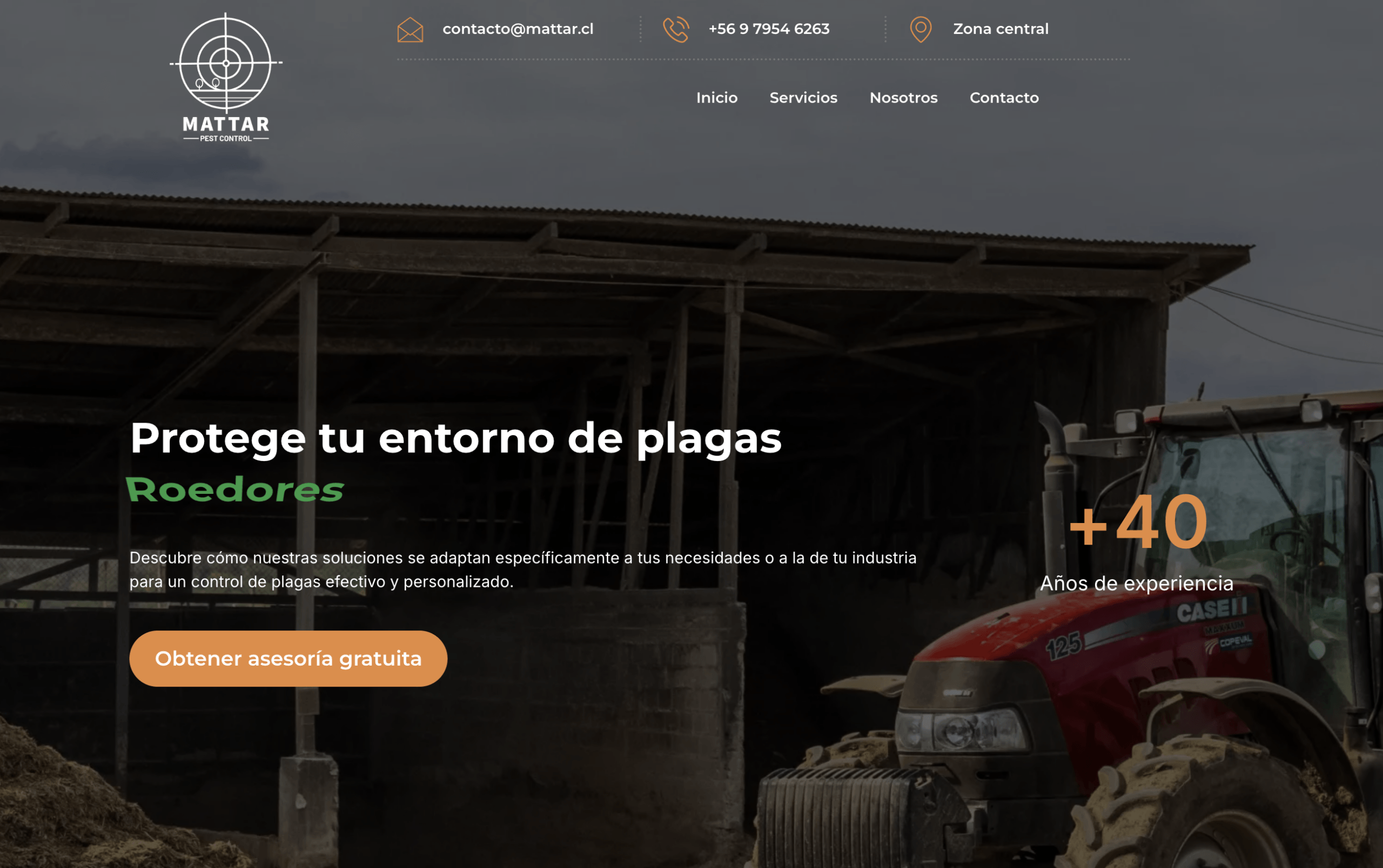 Sitio web corporativo de Mattar Pest Control