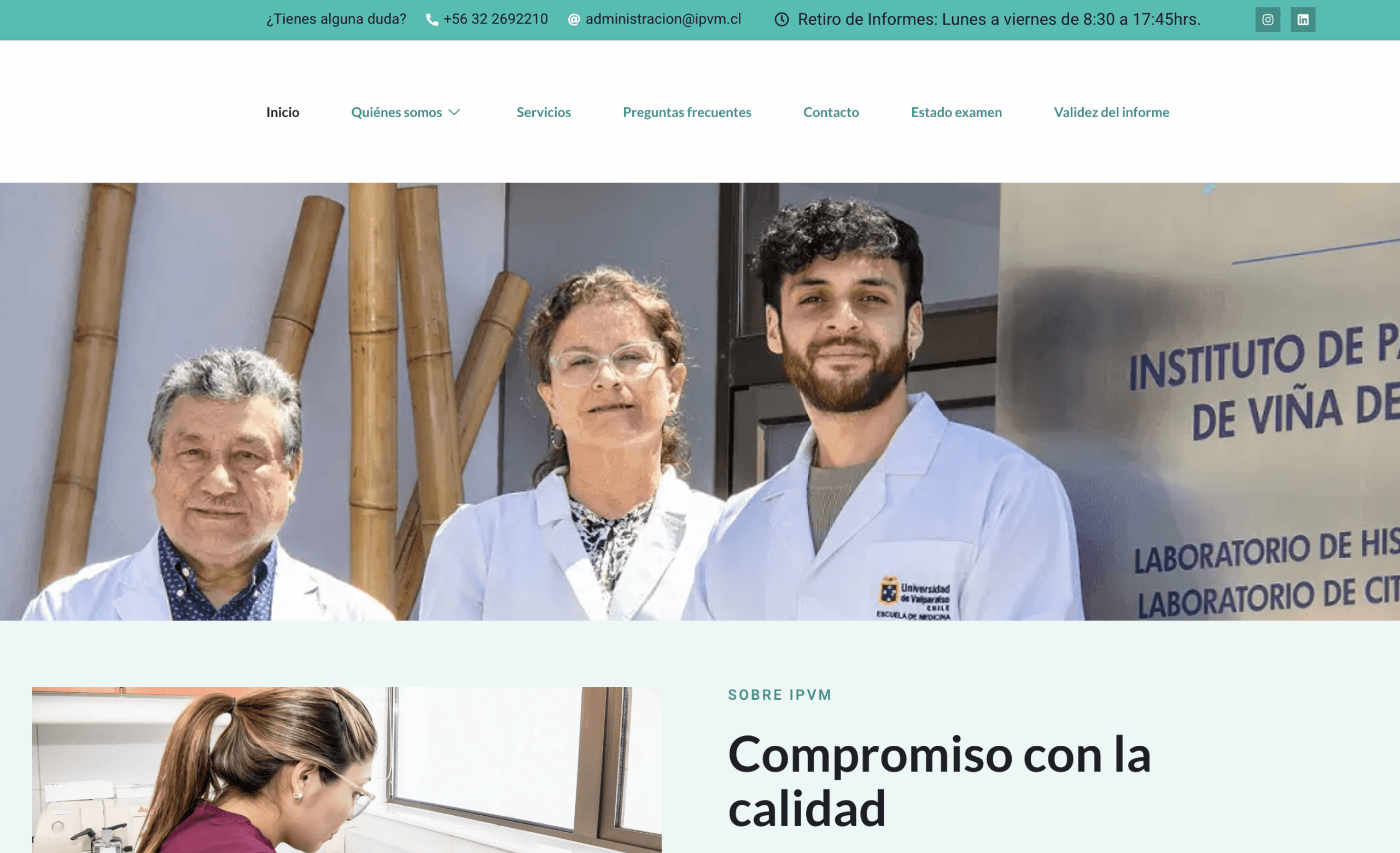 Sitio web institucional de IPVM
